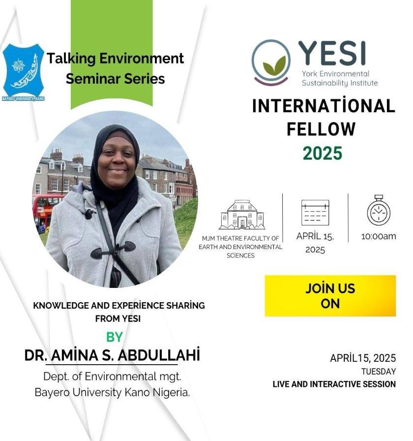 Poster advertising Amina Sheikh Abdullahi's seminar on 15 April 2025